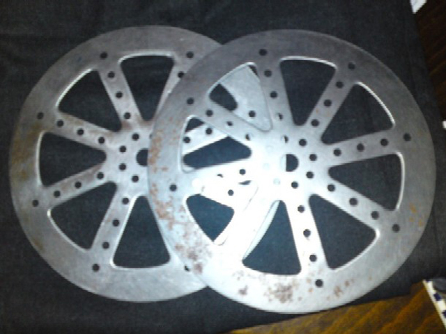 10 x vintage Meccano part no #24a Wheel disc 8 hole 
